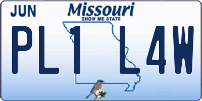 MO license plate PL1L4W