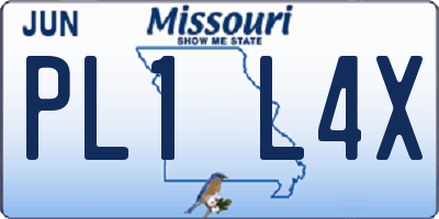 MO license plate PL1L4X