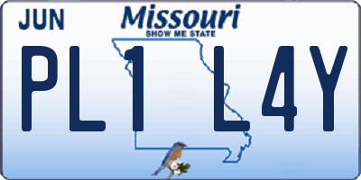 MO license plate PL1L4Y