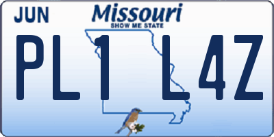 MO license plate PL1L4Z