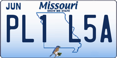 MO license plate PL1L5A