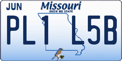 MO license plate PL1L5B