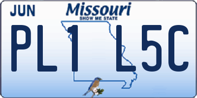 MO license plate PL1L5C