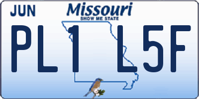 MO license plate PL1L5F