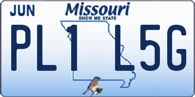 MO license plate PL1L5G