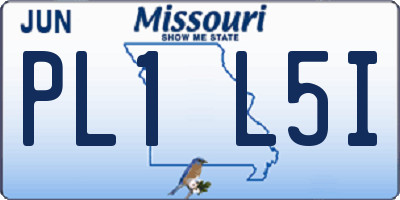 MO license plate PL1L5I