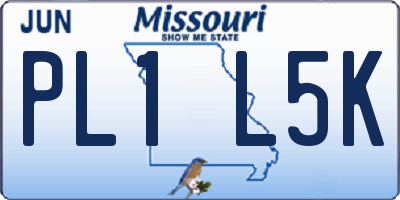 MO license plate PL1L5K