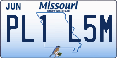 MO license plate PL1L5M