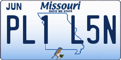 MO license plate PL1L5N