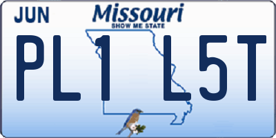MO license plate PL1L5T