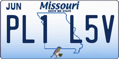 MO license plate PL1L5V