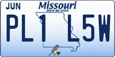 MO license plate PL1L5W