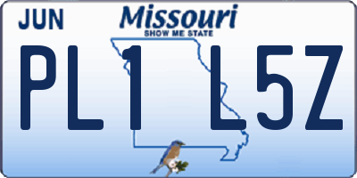 MO license plate PL1L5Z