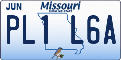 MO license plate PL1L6A