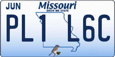 MO license plate PL1L6C