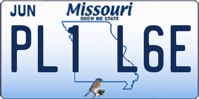 MO license plate PL1L6E