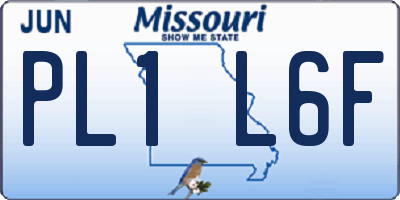 MO license plate PL1L6F