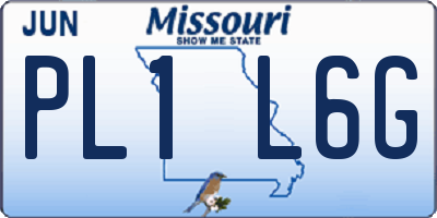 MO license plate PL1L6G