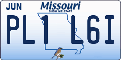 MO license plate PL1L6I
