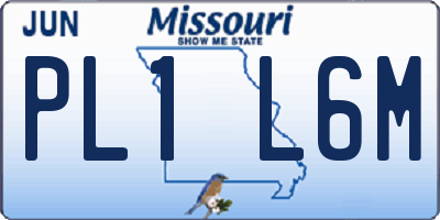 MO license plate PL1L6M