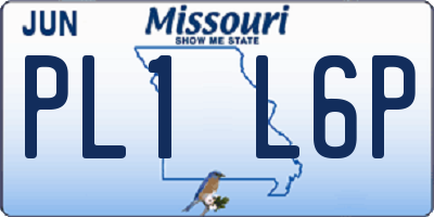 MO license plate PL1L6P