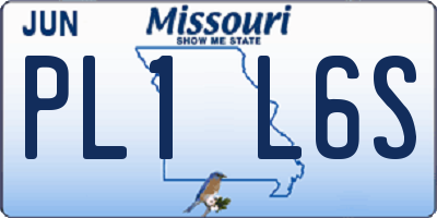 MO license plate PL1L6S