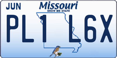MO license plate PL1L6X
