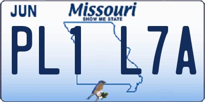 MO license plate PL1L7A