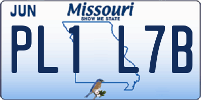 MO license plate PL1L7B