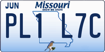 MO license plate PL1L7C