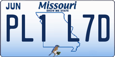 MO license plate PL1L7D