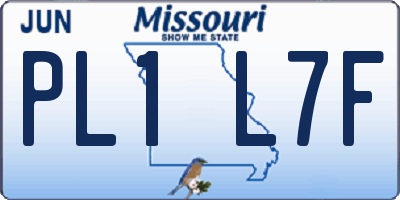 MO license plate PL1L7F