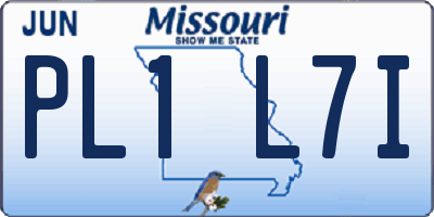 MO license plate PL1L7I