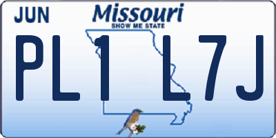 MO license plate PL1L7J