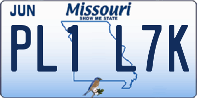 MO license plate PL1L7K