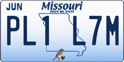 MO license plate PL1L7M