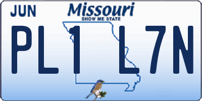 MO license plate PL1L7N