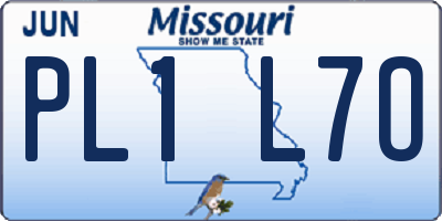 MO license plate PL1L7O