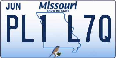 MO license plate PL1L7Q