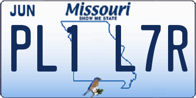 MO license plate PL1L7R