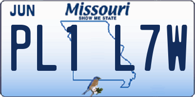 MO license plate PL1L7W