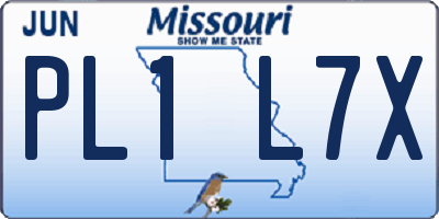 MO license plate PL1L7X
