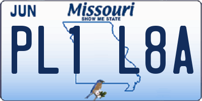 MO license plate PL1L8A