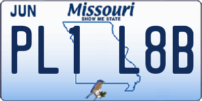 MO license plate PL1L8B