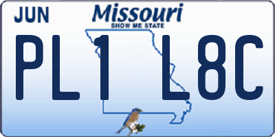 MO license plate PL1L8C