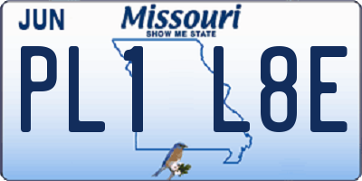 MO license plate PL1L8E