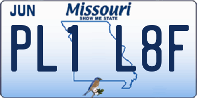 MO license plate PL1L8F