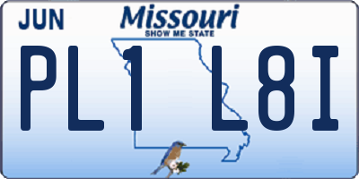 MO license plate PL1L8I