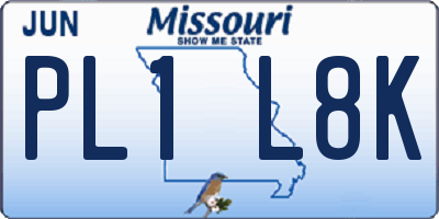 MO license plate PL1L8K