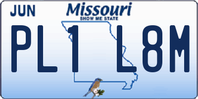 MO license plate PL1L8M